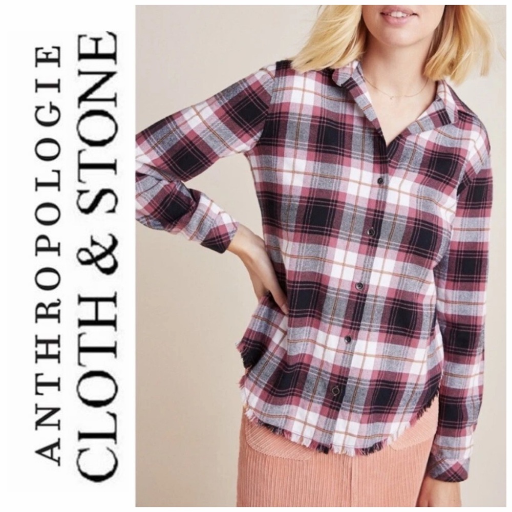 EUC Anthropologie’s Cloth & Stone Plaid Shirt